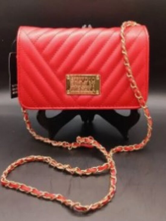 Badgley Mischka Handbags - Studio Badgley Mischka Ruby Red Quilted Shoulder Bag w/ detachable chain- NWT